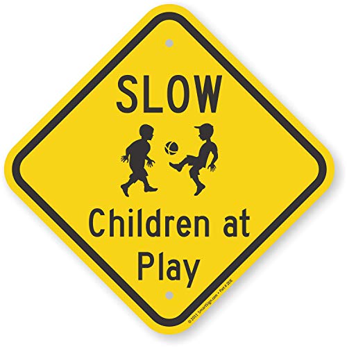 SmartSign "Slow - Children At Play" Sign | 12" x 12" Aluminum
