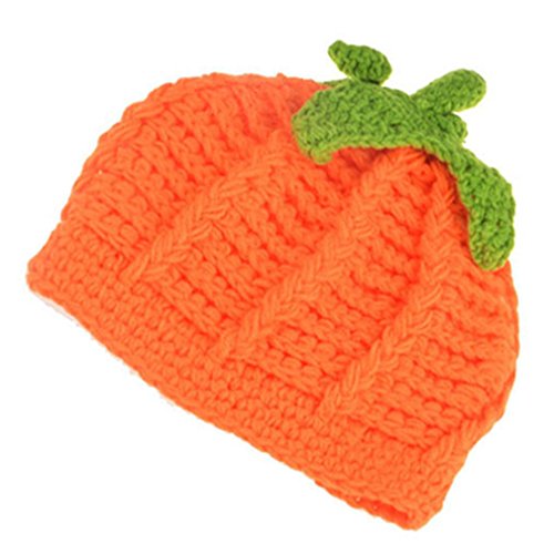 Kafeimali Newborn Unisex Baby Boys Girls Beanie Wool Pumpkin Knit Crochet Hats For Halloween Caps Yellow #TOP2
