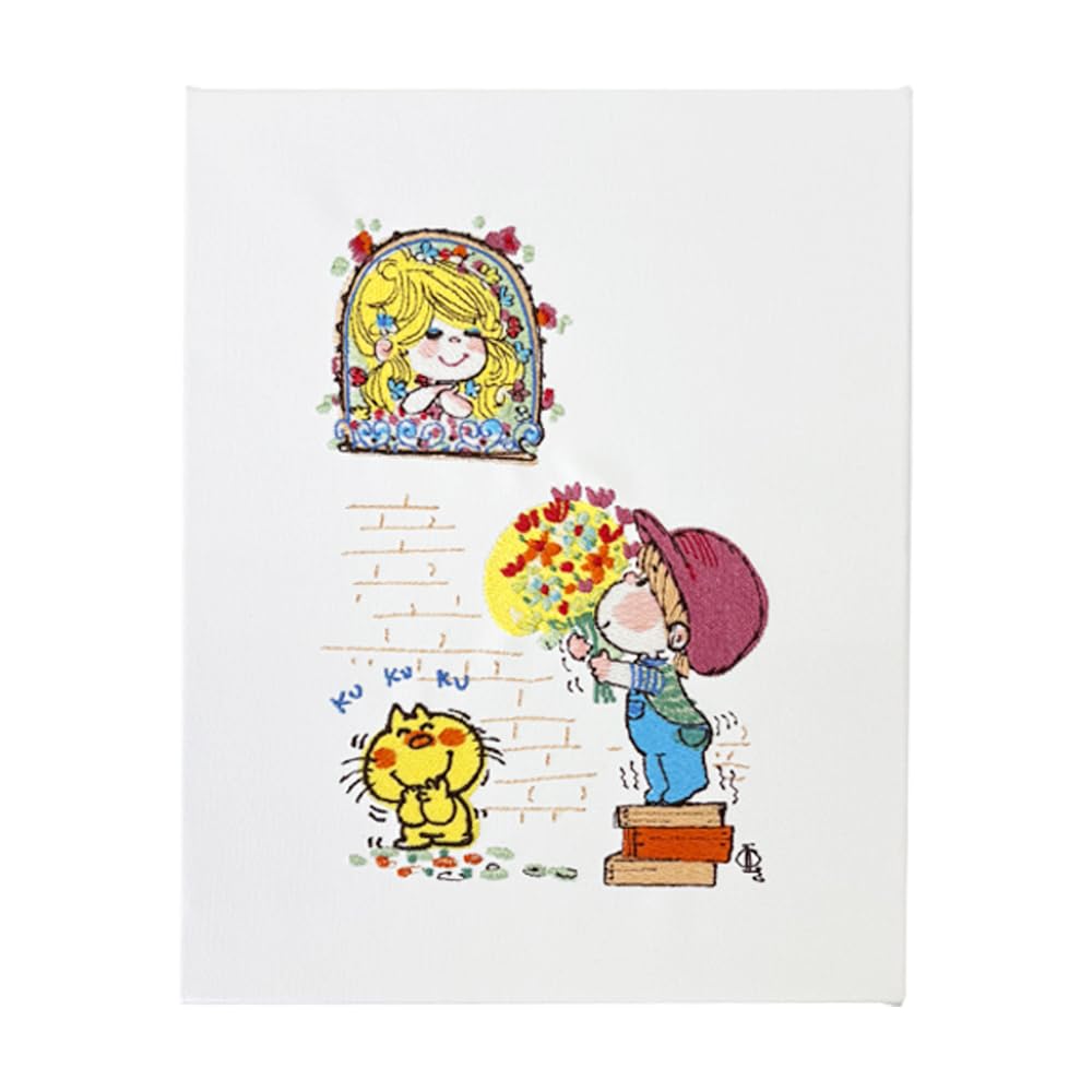 手描き作品　水森亜土　サイン　キャンバスのみ　絵画　スクエア　　油彩　人気作品 Amazon.co.jp: 水森亜土 キャンバスアート bouquet S02A3353 : ホーム