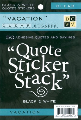 DCWV Black & White Clear Sticker Quote Stack: Vacation