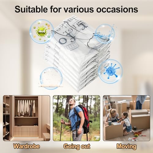 6 Stück Hängend Vakuumbeutel Mit Kleiderhaken, 135×70CM+110×70CM Hängende Vakuumbeutel für Kleidung, Vacuum Bags for Clothing Maximieren Sie Platz im Schrank für Mänte,Anzüge,Jacken,Kleider