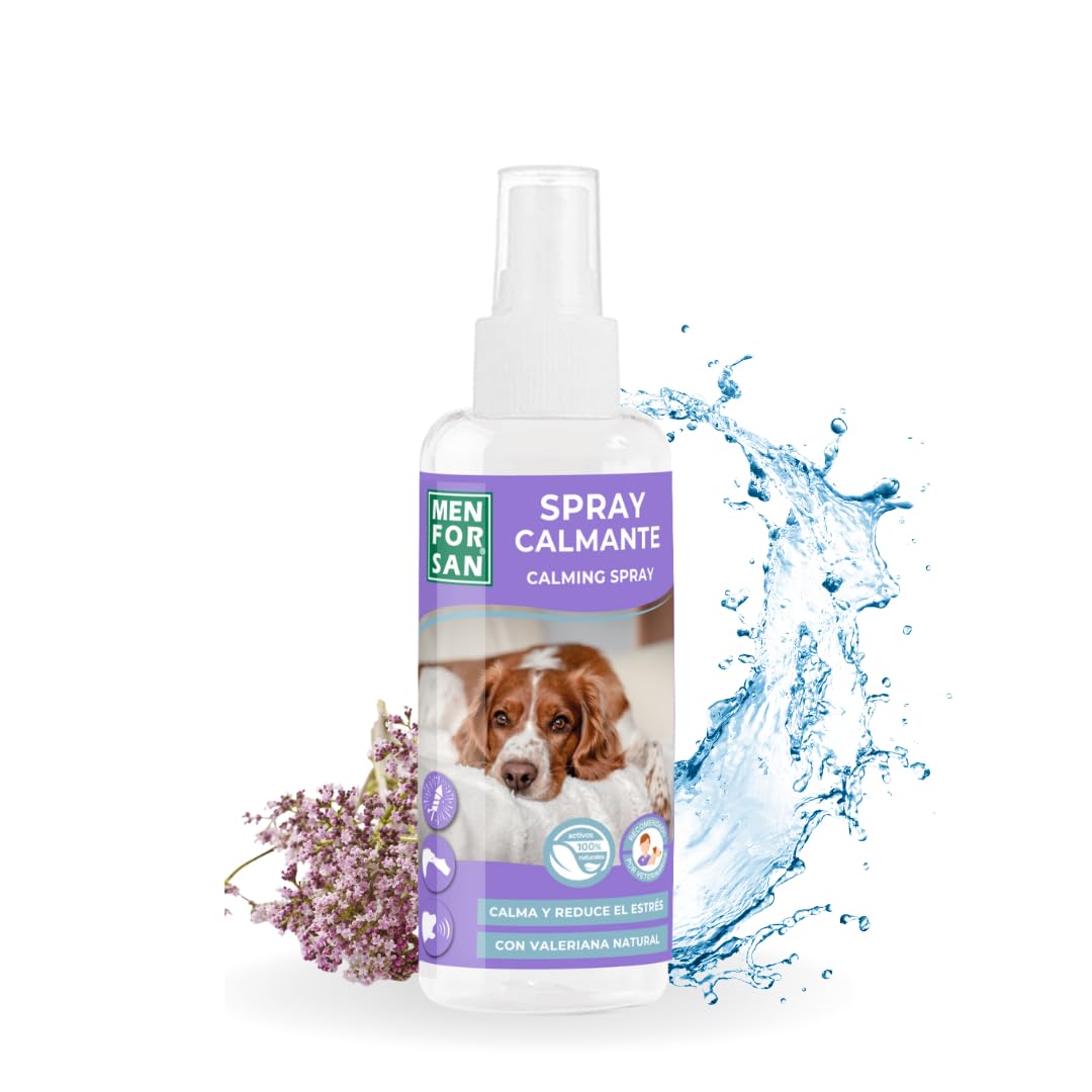 MENFORSAN Spray calmante para Perros 60ml, con valeriana Natural, Reduce el estrés