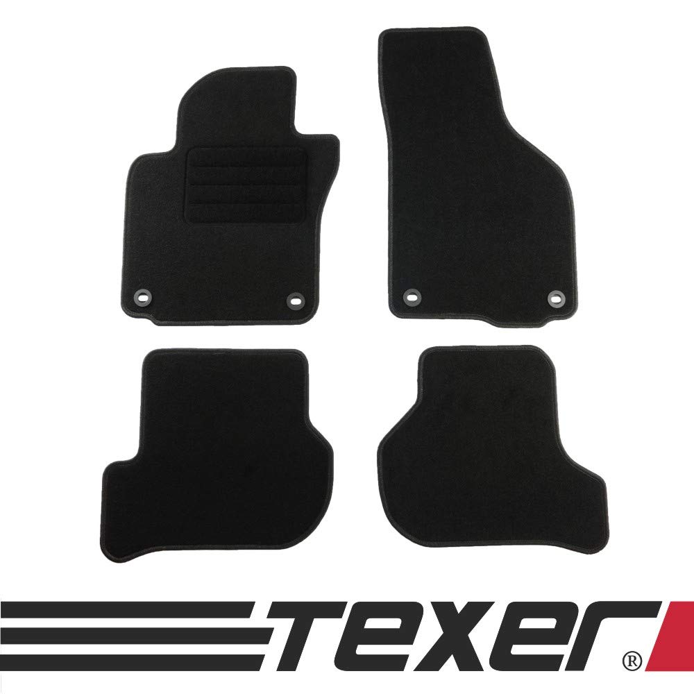 Nicoman Hex Tappetini Auto Gomma Su Misura Per Skoda Octavia 1Z (2004-2013) - Set Anteriore Nero Antiscivolo - 3