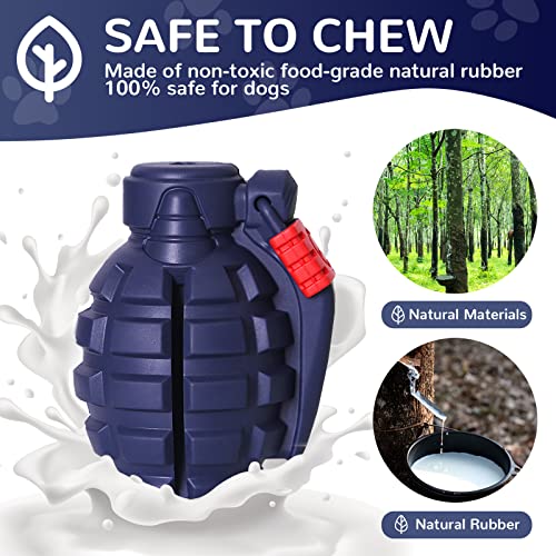 Dog Toys For Aggressive Chewers Large Breed, Lifetime Replacement, Indestructible Interactive Treat Toys For Large Medium Small Dogs, Food Grade Tough Dog Toys, Fun To Chew, Chase And Fetch (Blue) #TOP4