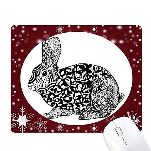 Tapis de souris gros lapin dessin animal hiver flocon de neige pour bureau