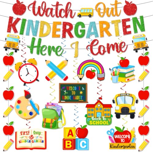 First Day of Kindergarten Decorations First Day of School Banner Set