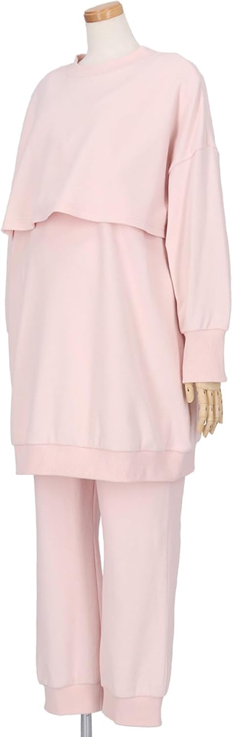 [ワコールマタニティ] マタニティパジャマ 【産前・産後兼用】 綿混(本体) 授乳あき付き 長袖 長ズボン MFY463 レディース