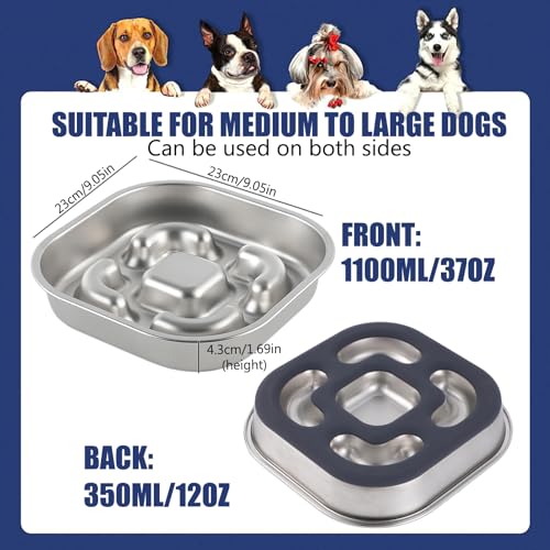 Slow Feeder Hundenapf Einfügung,Anti Schling Napf Anti Choke Große Hundenäpfe Kieselgel Slow Feeder Bowl für Hunde Fressnäpfe für Hunde Zubehör,Entlastet die Verdauung (Hundeteller)