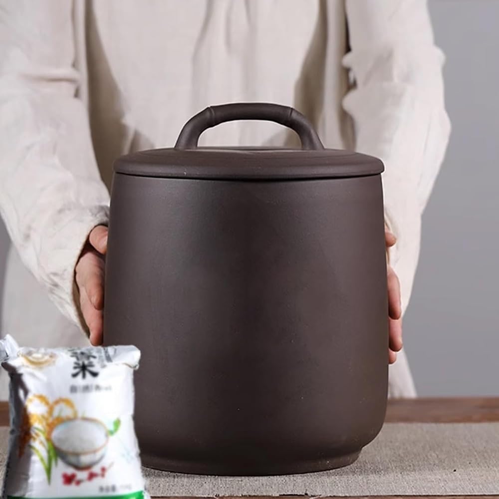 Keramik-Reisvorratsbehälter, Home Keramikglas Für Reis, Chinesische Aufbewahrungsglas Für Mehlnüsse Snack, Luftdichter Lebensmittel Vorratsdose(A,5kg/11lb)