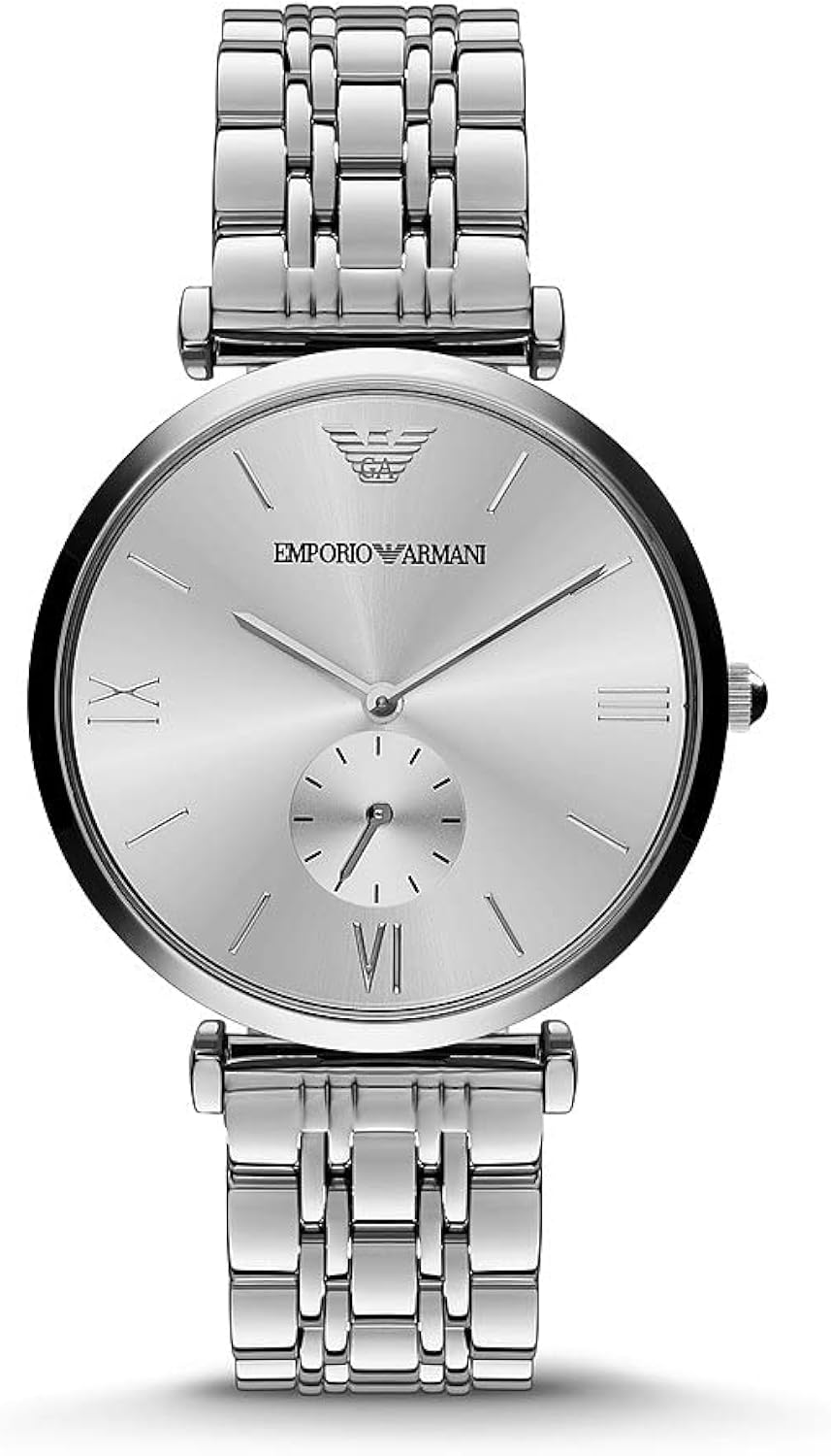 Emporio Armani orologio da donna a tre lancette in acciaio inossidabile, dimensione cassa 40 mm