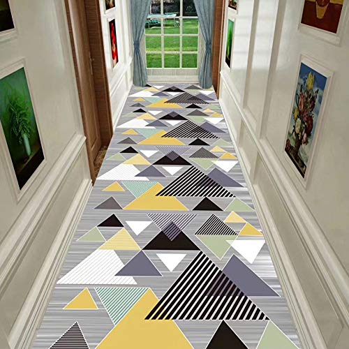 Tapis couloir moderne antidérapant motif triangle ZRUYI