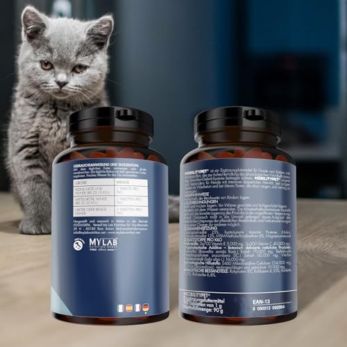 Suprapet MobilityPet für Hunde und Katzen - Unterstützung für Knochen und Gelenke - Mit Boswellia, Glucosamin, Chondroitin, MSM, Teufelskralle, Vitamin C. (90 Tabletten à 1g)