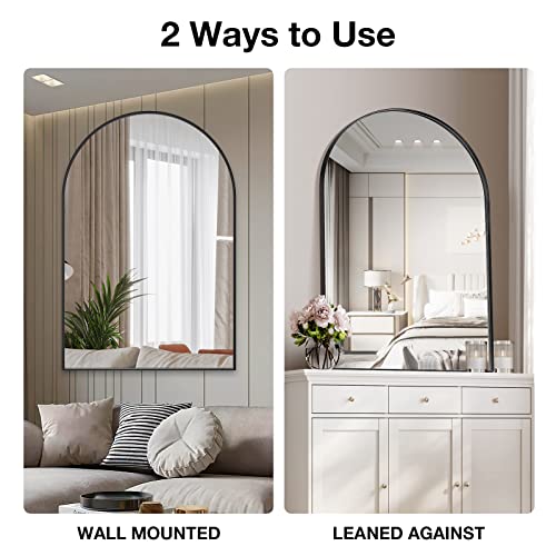 Brightify Arched Mirror, Arched Wall Mirror, 22 x 30 Inch Black Arch Mirror, Metal Frame Black Bathroom Mirror, Arched Top Bathroom Vanity Mirror for Living Room Bedroom Mantel Entryway Hallways by Brightify - Image 7