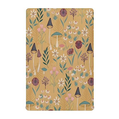 Image of FUGIDOG Mushroom Crib Sheets for Boys Girls Soft Breathable Unisex Jersey Fitted Crib Sheets Baby Sheets for Standard Size Crib and Toddler Mattresses, 27 x 39 Inch