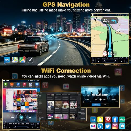 Image of for Ford F150 2015 2016 2017 2018 2019 2020 Android 15 Car Stereo 8-core, 12.1 Inch IPS Touch Screen Car Radio with Wireless Carplay /Android Auto,GPS, WiFi, Bluetooth, FM, DVR