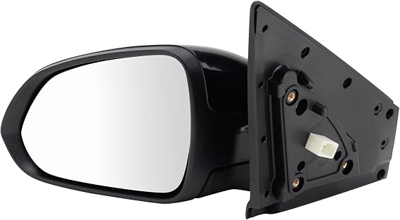 TRQ Left Driver Side Power Heated Mirror Smooth Black Paint to Match