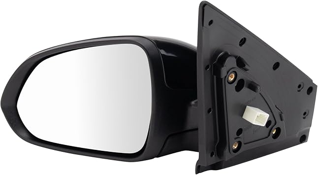 TRQ Left Driver Side Power Heated Mirror Smooth Black Paint to Match