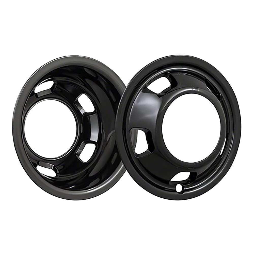 Fuel Rider Set of 4 Gloss Black ABS Wheel Simulators Compatible with 03-03 RAM 3500 8 Lug, 5 Hand Holes, Full Set Wheel Covers