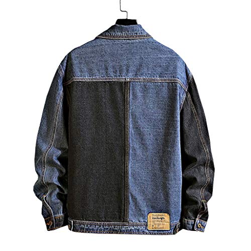 Men's Autumn Winter Casual Long Sleeve Turn-Down Collar Denim Jacket Coat Jacket Men Small #TOP3