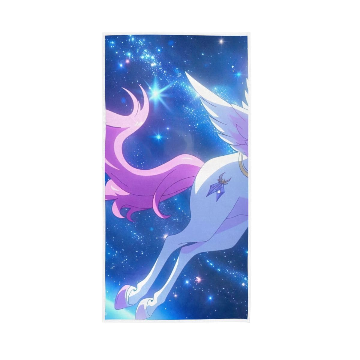 HUYGD Cartoon Unicorn Jumping in Sky Hand Towel, Hand Towels Decorative 15 x 30 Inches, Decorative Towels