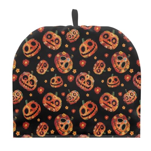 Image of Hudotybom Pumpkin Lantern Tea Cozy Teapot Cover Halloween Tea Pot Cosies 6 Cups Insulated Large Teapot Protective Cover for Kitchen Home Decor