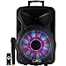 beFree Sound 12 Inch 2500 Watt Bluetooth Rechargeable Portable Party PA Speaker with Illuminating Lights,Black,BFS-12 Portable Speaker