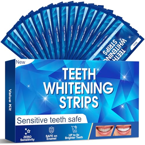 Strisce Sbiancanti Denti Sbiancante Denti Professionale - 28 Strisc Sbiancant Denti 14 Sessioni Sbiancamento Denti Teeth Whitening Strips Sicuro per Denti Smalto