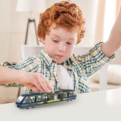 NyaSaa Train Model Toy Children Educational Toys Train Toys for Kids, Toddlers,Simulation Alloy Train High-Speed Rail Car Model (Blue) - Image 2