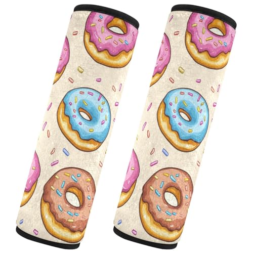 Seat Belt Covers 2 Pack Doughnts Car Seat Strap Covers Super Soft Car Seat Neck Cover for Boys Girls Adults Babies M