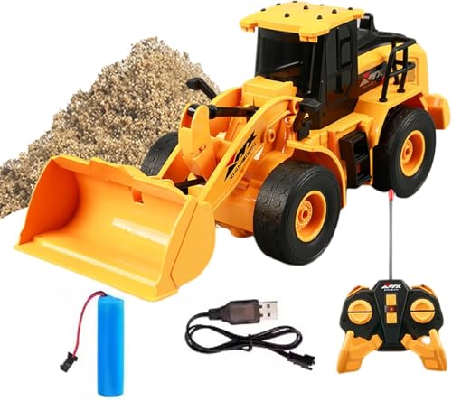 Image of Jack Royal Remote Control Bulldozer Rechargeable 6 Channel Full Functional Rc Truck Tractor 2.4G Toy Construction Truck with Lights & Sound