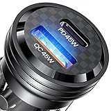 【MINI-GRÖSSE UND BLAUES LED-LICHT】Die Super-Mini-Größe sitzt versteckt sich perfekt in Ihrem Zigarettenanzünder. Er springt während der Fahrt nicht heraus und verstopft nicht die Abdeckung des Zigarettenanzünders. Das sanfte blaue LED-Licht hilft Ihnen, die USB-Buchse im Dunkeln schnell zu finden und das Ladekabel in den Anschluss zu stecken, was eine sichere Fahrt gewährleistet.
