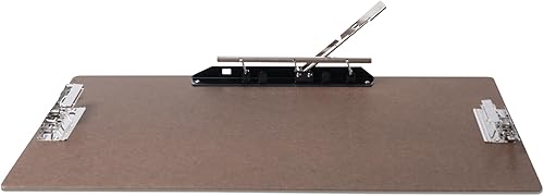 Vista 2 de Tablero duro/portapapeles de 17 x 11 pulgadas con clip de palanca de 8 pulgadas y 2 clips de 4 pulgadas, color marrón