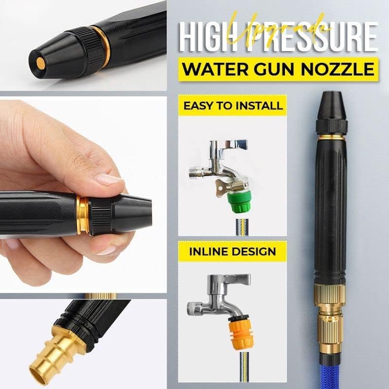 Image of ZUDELLA Plastic ||Portable High Pressure Washing Water Gun||Direct Spray Gun|| New Direct Spray Car Wash Water Gun||Car Wash Garden Watering Tool||Black High Pressure|| (Black Nozzle), 2.6 cm