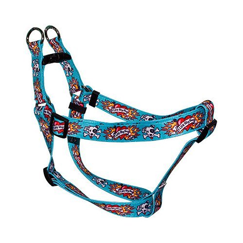 Image of Yellow Dog Design Standard Step-In Harness, I Luv My Dog Blue, Medium 15 inch - 25 inch