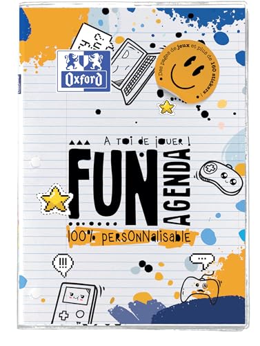 Oxford, 1 Agenda Journalier Personnalisable Fun - Août 2025 à Sept 2026 - Compatible avec Smartphone - Format 12 x 17 cm