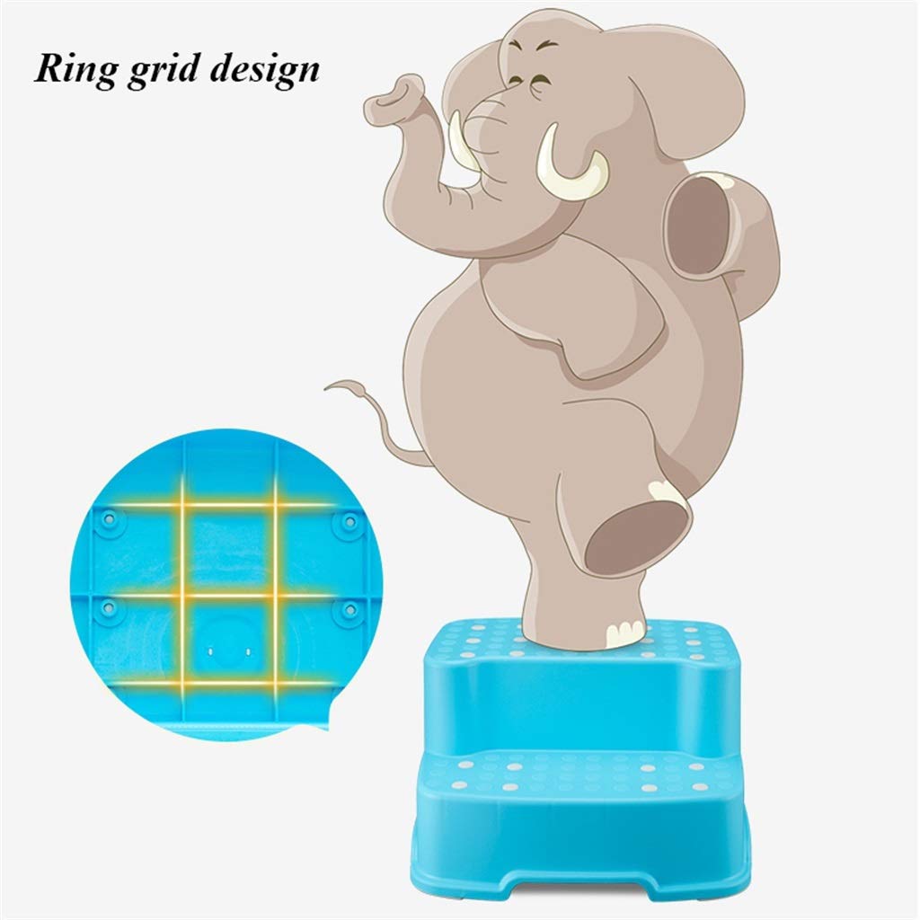 Polsterhocker, Double Level Höhe Schuhbank Wechseln Ergonomie Anti-Rutsch Unisex-Kleinkind Hockender Toilettenhocker Zum Bad Wohnzimmer (Farbe : Light Blue)