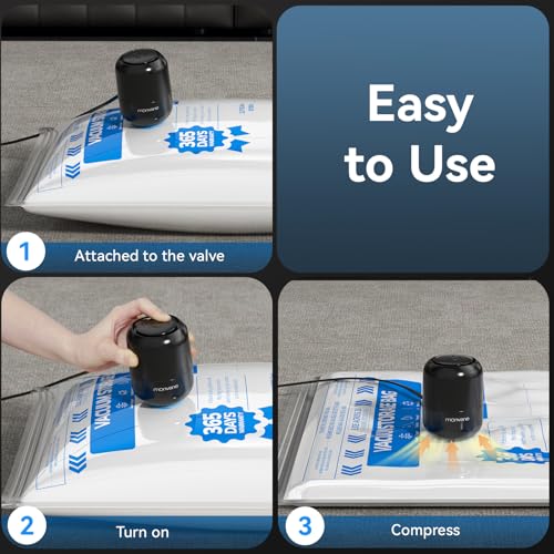 MONVANE Vakuumpumpe für Vakuumbeutel, Elektrische Pumpe für Vakuumbeutel, 220V 40W, Tragbare Luftpumpe für Reise Vakuumbeutel