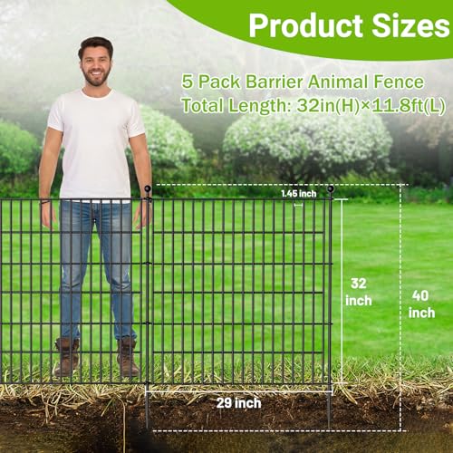 image for jinligogo 5 Panels No Dig Decorative Outdoor Garden Fence for Yard, 32
