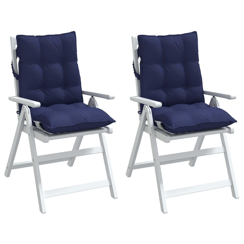 2 cuscini Oxford da 100 x 50 x 7 cm, con nastri antiscivolo, per esterni, giardino, balcone, terrazza, colore blu marino