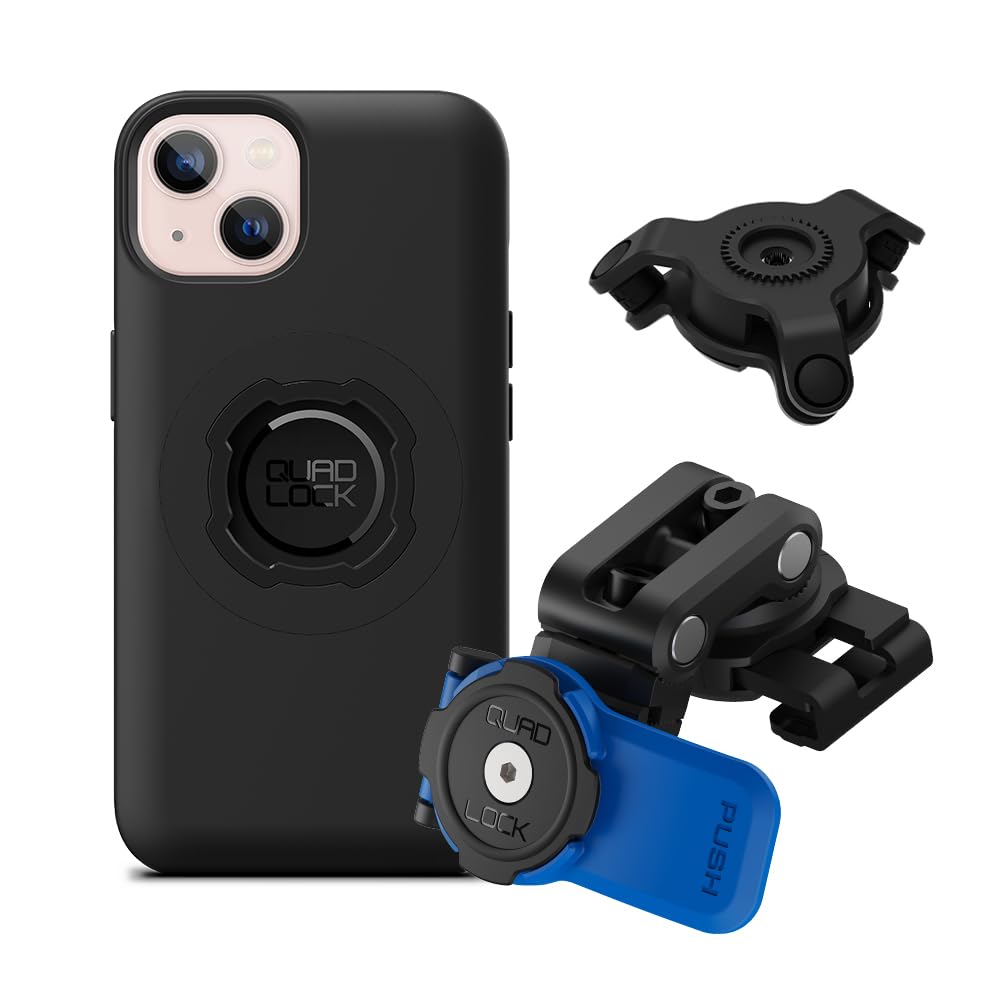 QUAD LOCK Soporte de Teléfono para Depósito del Líquido del Freno de Moto con Amortiguador de Vibraciones y Funda mag para iPhone 13