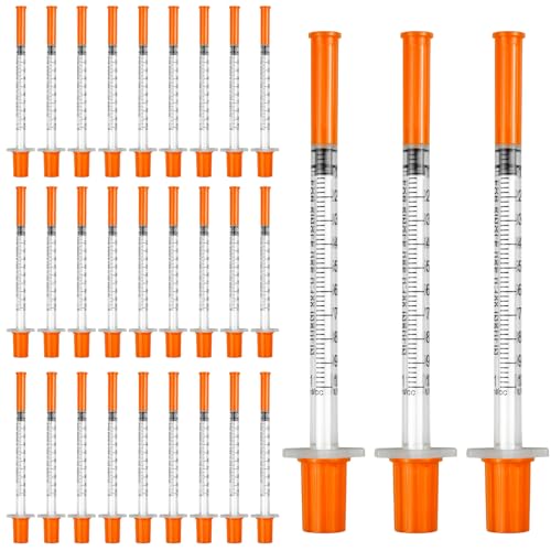 rietegio 30 Pack 1ml 30G 8mm Distribution Measuring Tools Multiple Uses Precision Plastic Individually Sealed Packaging Lab Accessories for Pet Feeding Liquid Separation Cake Decoration