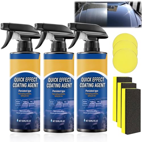 3Pcs Quick Effect Coating Agent for Car,Ceramic Coating for Cars,Car Scratch Wax Coating Spray,Quickly Coat Car Wax Spray