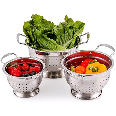 Ovente Stainless Steel Colander Set Cover