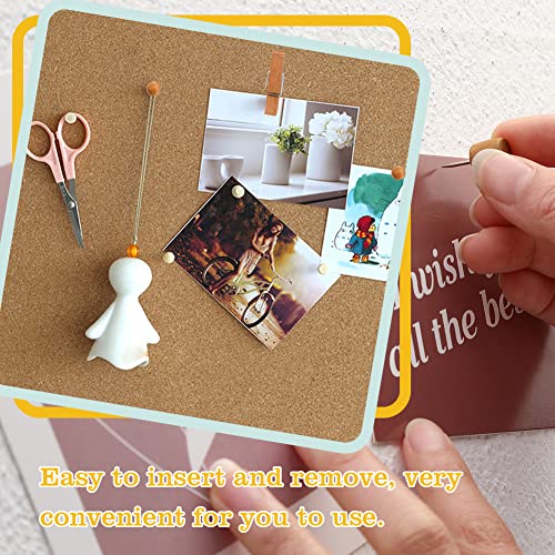 60 Pcs Wooden Push Pins, Thumb Tacks Push Pins, 2 Colors And 3 Types Decorative Thumb Tacks For Cork Boards Map Photos Calendar Home Office Classroom Supplies #TOP5