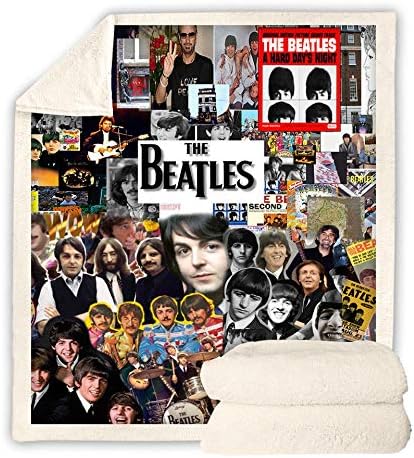 WXhGY Sherpa Blanket Gray Travel/Single Size (130 x 150cm) The Beatles Super Soft Fluffy Fuzzy Comfy Reversible Fleece TV Blankets and Throws for Sofa Couch Bed,Perfect for Gift Children and Adult