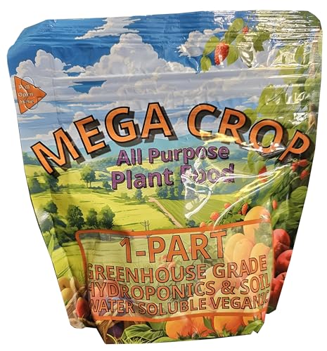 Mega Crop 1-Part Complete Hydroponic and Soil Base Nutrient Fertilizer for Plants with Organics - makes 400 Liters!