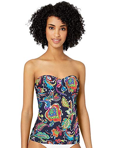 Image of Anne Cole Women's Twist Front Shirred Bandeau Tankini Swim Top