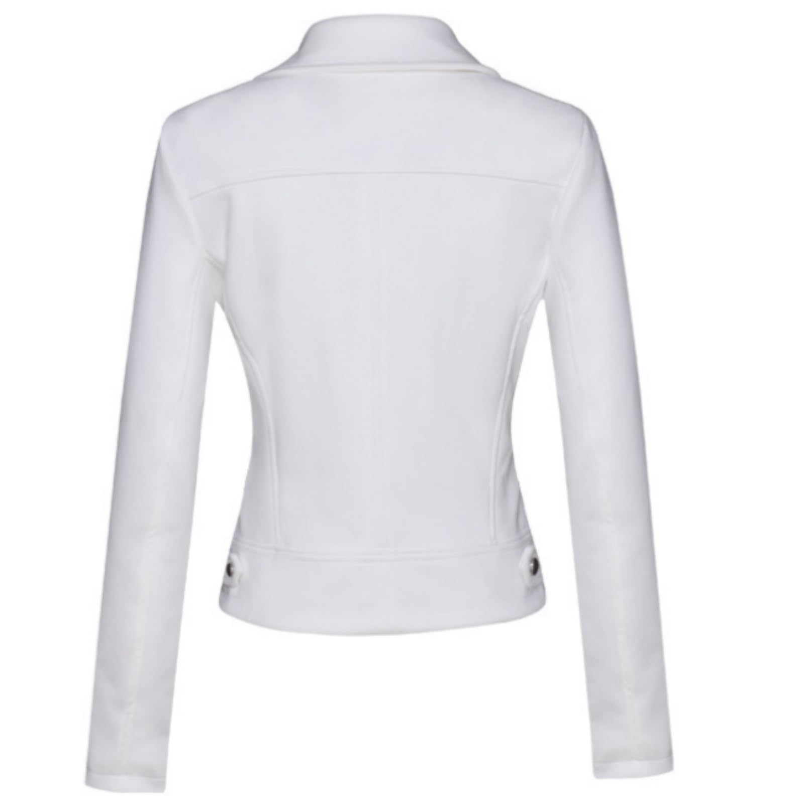 ANUFER Femmes Simili Cuir Suédé Veste de Motard Refroidir Fermeture éclair Croisée Manteau Court