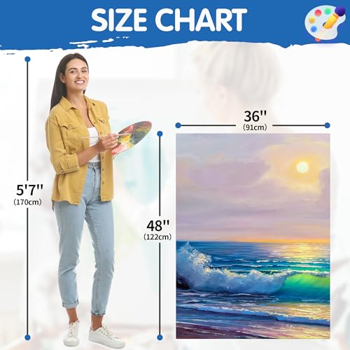 Image of FIXSMITH Stretched White Blank Canvas - 36x48 Inch, 2 Pack,Primed Large Canvas,100% Cotton,5 /8 Inch Profile of Super Value Pack for Acrylics,Oils & Other Painting Media