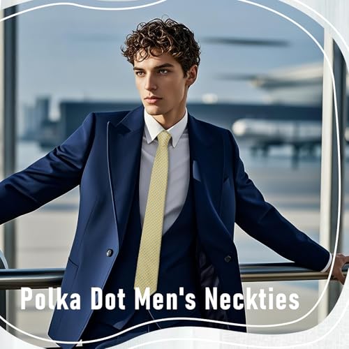 Image of Polka Dot Tie for Mem, Classic 57 inch Mens Ties Patterned Formal Men's Necktie for Business Party Wedding Shirt Tuxedo